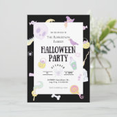 Pastel Halloween Party Kaart (Staand voorkant)