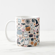 Pastel Halloween patroon met pompoen geest