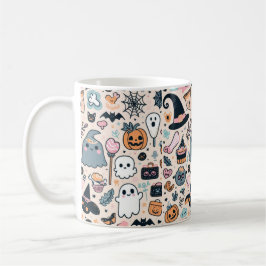 Pastel Halloween patroon met pompoen geest Koffiemok