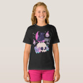Pastel Halloween Skull and Crow Night Mode Fall T-shirt (Voorkant volledig)