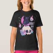 Pastel Halloween Skull and Crow Night Mode Fall T-shirt (Voorkant)