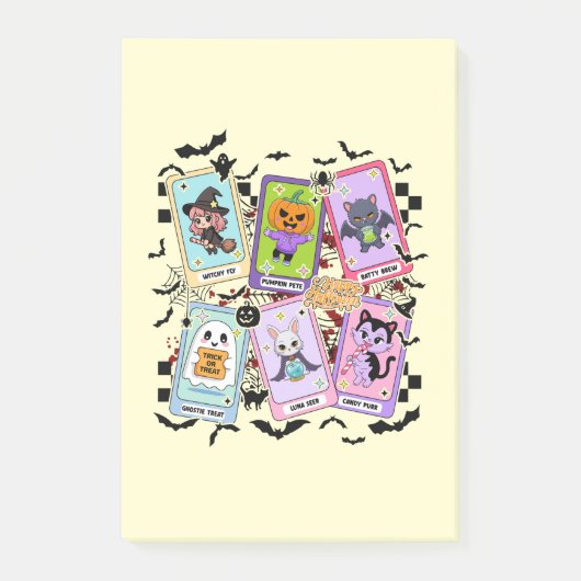 Pastel Halloween Tarot Kaarten Kawaii Ghost Style Post-it® Notes (Voorkant)