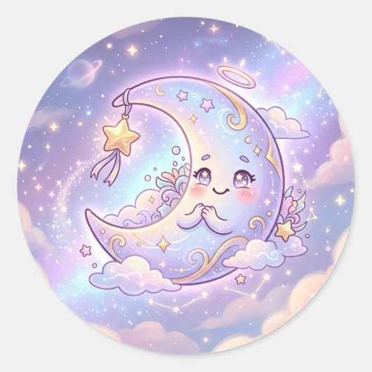 Pastel Halve Maan Sticker (Voorkant)