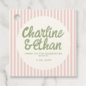 Pastel Handschrift Retro Weddenschap Bedankt voor  Bedankjes Labels (Voorkant)