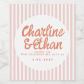 Pastel Handschrift Retro Weddenschap Wijn Etiket (Enkel label)