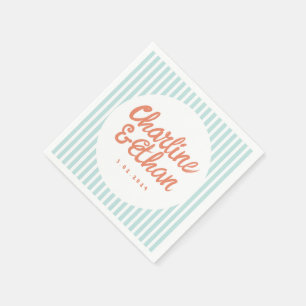 Pastel Handwriting Retro Wedding Napkins Servet