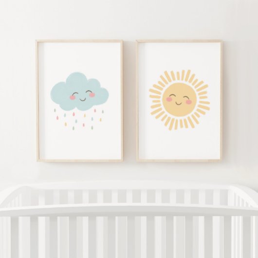 Pastel Happy Sun Cloud Girl Nursery Décor