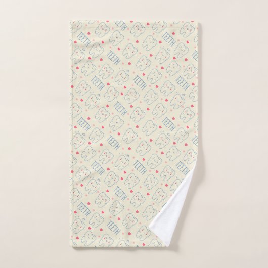 Pastel Happy Teeth Pattern Bad Handdoek (Handdoek)