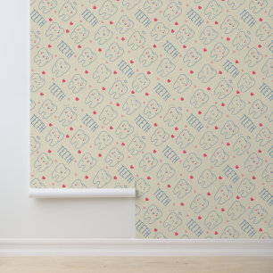 Pastel Happy Teeth Pattern Behang