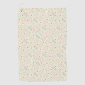 Pastel Happy Teeth Pattern Golfhanddoek (Voorkant)