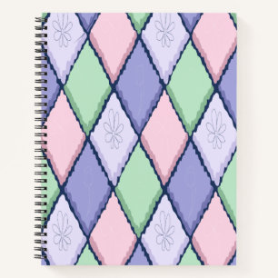 Pastel Harlekijn Bloemenspiraal Notebook Notitieboek