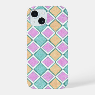 Pastel Harlekijn Prisma Diamant Patroon iPhone 15 Hoesje