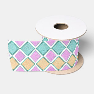 Pastel Harlekijn Prisma Diamant Patroon Lint