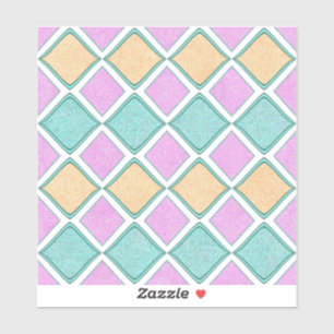 Pastel Harlekijn Prisma Diamant Patroon Sticker