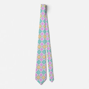 Pastel Harlekijn Prisma Diamant Patroon Stropdas