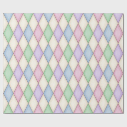 Pastel Harlequin Middeleeuws Sprookje (middelgrote Cadeaupapier (Vlak)