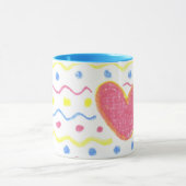 Pastel hart met golven Mok (Midden)