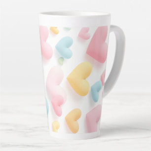 Pastel Hart Patroon Latte Mok