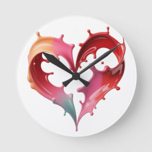 Pastel Hart Wandklok Ronde Klok