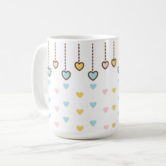 Pastel harten. koffiemok (Voorkant links)