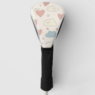 Pastel Harten & Wolken Watercolor Droom (10) Golfheadcover