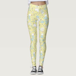 Pastel Harten & Wolken Watercolor Droom (1) Leggings