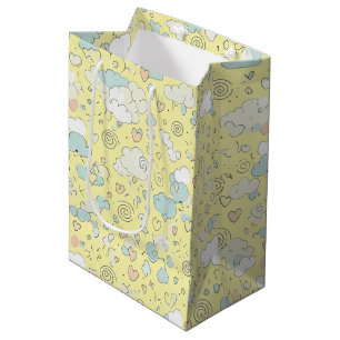 Pastel Harten & Wolken Watercolor Droom (1) Medium Cadeauzakje