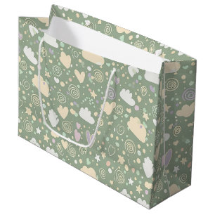 Pastel Harten & Wolken Watercolor Droom (4) Groot Cadeauzakje