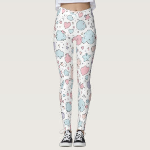 Pastel Harten & Wolken Watercolor Droom (5) Leggings