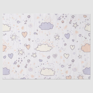 Pastel Harten & Wolken Watercolor Droom (7) Tissuepapier