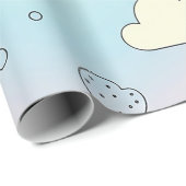 Pastel Harten & Wolken Watercolor Droom (8) Cadeaupapier (Rol Hoek)