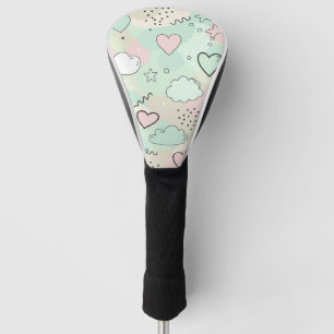 Pastel Harten & Wolken Watercolor Droom (9) Golfheadcover