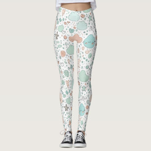 Pastel Harten & Wolken Waterverf Droom (3) Leggings