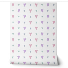 pastel hartjes patroon behang