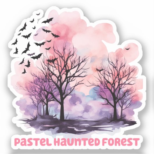Pastel Haunted Forest Sticker (Voorkant)