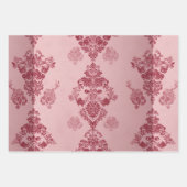 Pastel Heart Motif Delicate Floral Pattern Elegant Inpakpapier Vel (Voorkant 2)