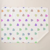 Pastel Heart Shape Pattern Sherpa Blanket Deken (Voorkant (horizontaal))
