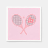 Pastel Heart Tennis Player Racquets Ball Design