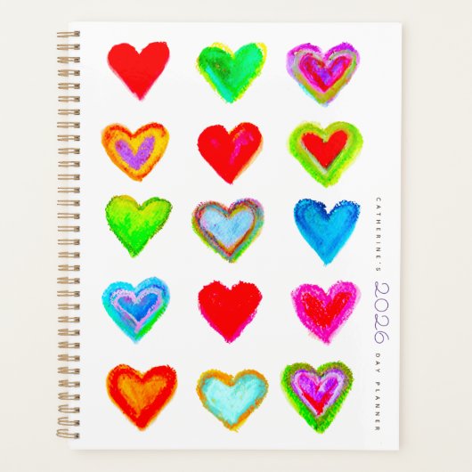 Pastel Hearts 2026 Day Planner (Devant)