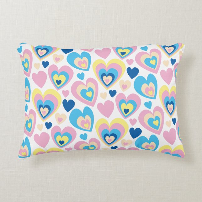 Pastel Hearts. Accent Kussen (Voorkant)