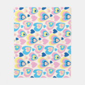 Pastel Hearts. Fleece Deken (Voorkant)