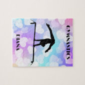 Pastel Hearts GYMNASTICS PUZZLE Personnalisé (Horizontal)