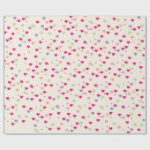 Pastel Hearts Patroon Cadeaupapier (Vlak)