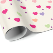 Pastel Hearts Patroon Cadeaupapier (Rol Hoek)