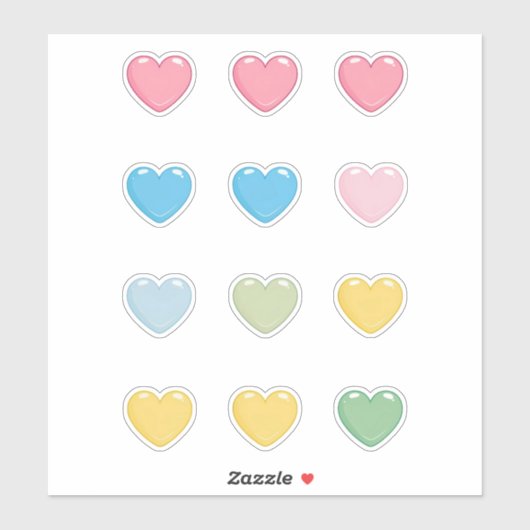 Pastel Hearts Sticker (Vel)