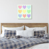 Pastel Hearts Wrapped Canvas (Insitu (Slaapkamer))