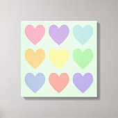 Pastel Hearts Wrapped Canvas (Voorkant)