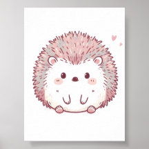 Pastel Hedgehog Design, Zachte Kleur Hedgehog Art