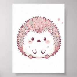 Pastel Hedgehog Design, Zachte Kleur Hedgehog Art Poster