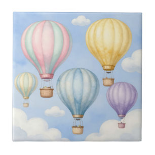 Pastel Heete Luchtballonnen Lucht Tegeltje